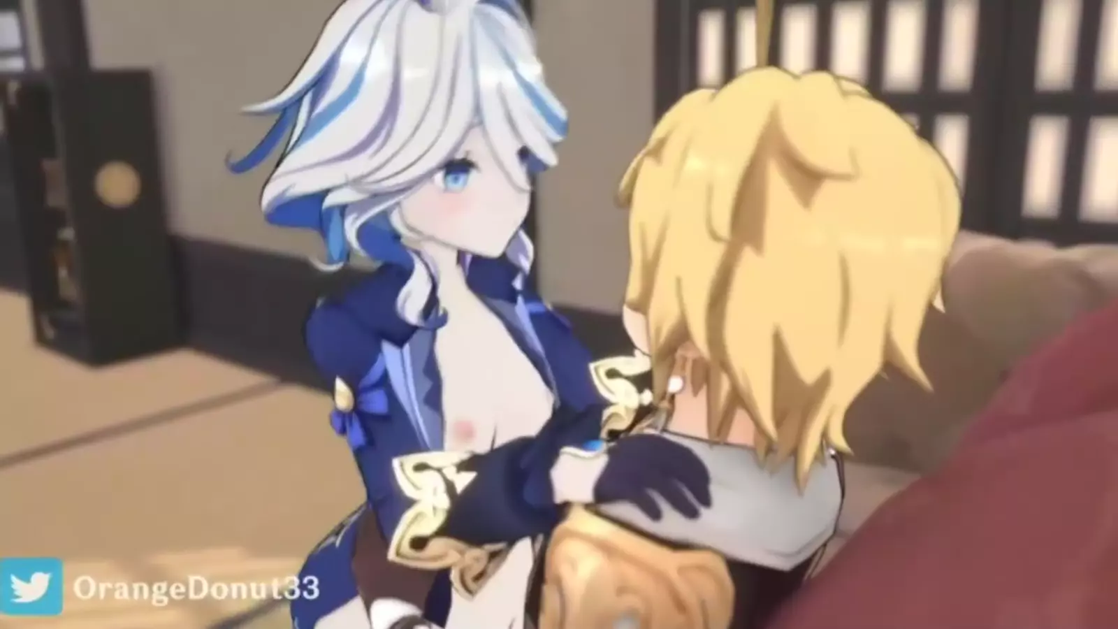 Funny artaffe characters with cum on their sharing tongues a sweet moment